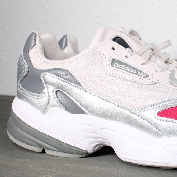 SOLD Adidas Falcon Shoes Light Peach Silver Size 8.5 - Picture 2 of 10